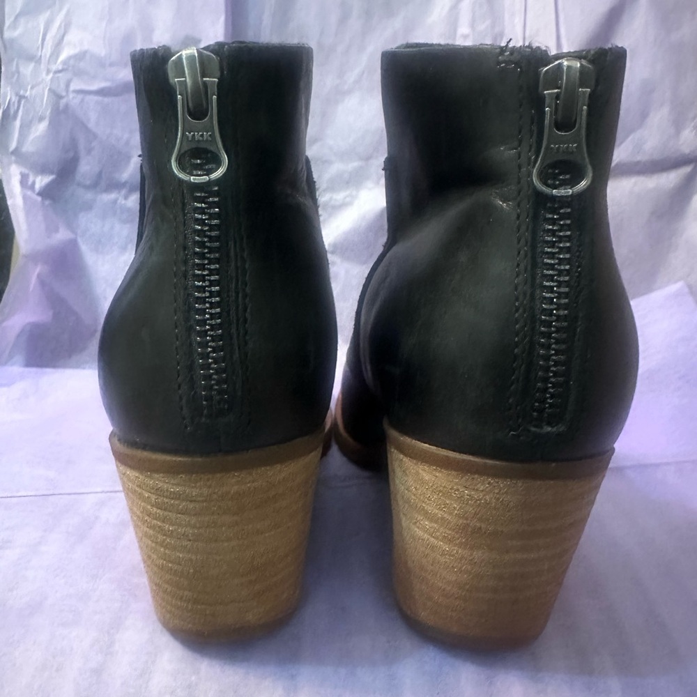 🦋 Kork Ease Chandra Boot 9.5 Block Heel Boot Black Leather Walking Shoes EUC